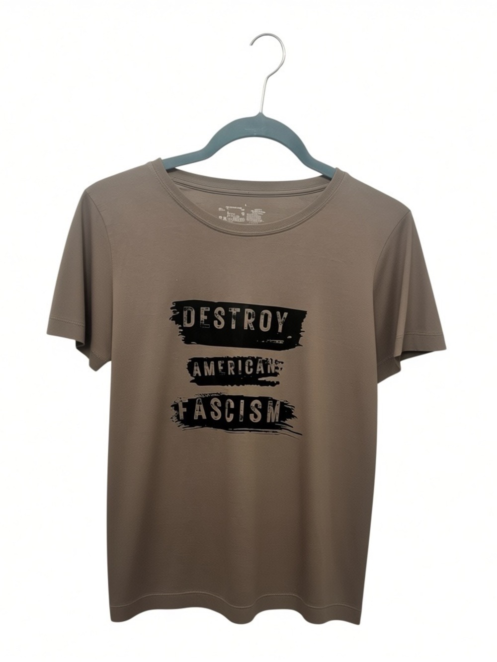 Army Green Short Sleeve Tee with Black Graphic Text